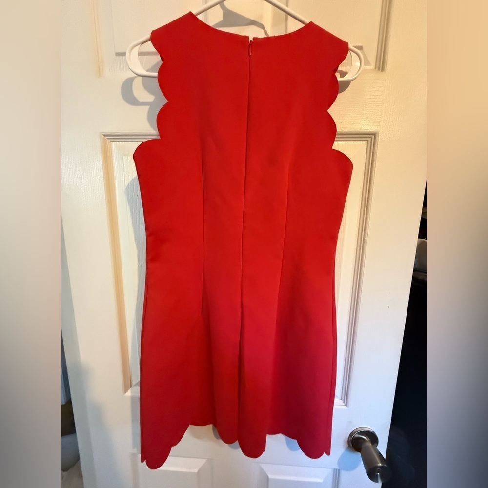 J CREW Hot Pink Sleeveless Scalloped Dress 0 - Picture 3 of 5